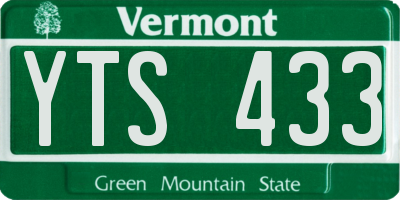 VT license plate YTS433