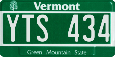 VT license plate YTS434