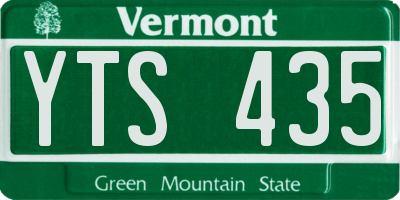 VT license plate YTS435