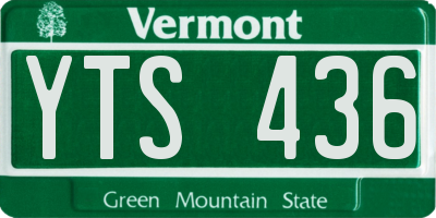 VT license plate YTS436