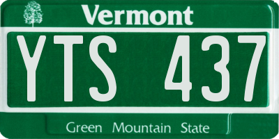 VT license plate YTS437