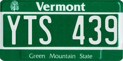 VT license plate YTS439