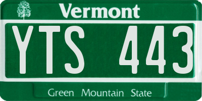 VT license plate YTS443