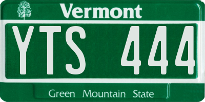 VT license plate YTS444