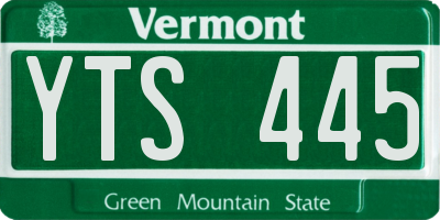 VT license plate YTS445