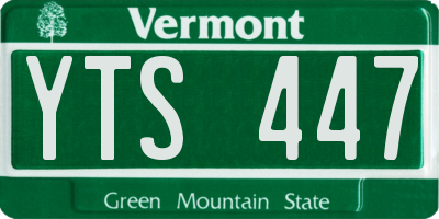VT license plate YTS447