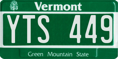 VT license plate YTS449