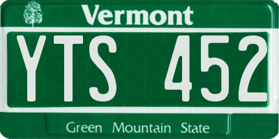 VT license plate YTS452