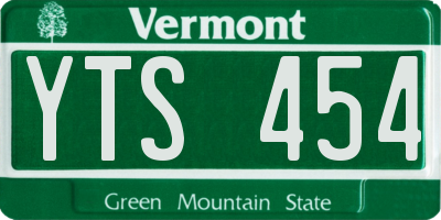 VT license plate YTS454