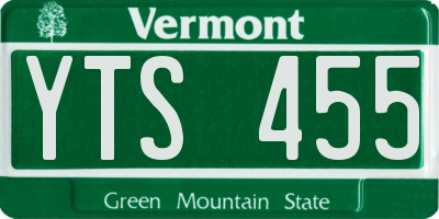 VT license plate YTS455