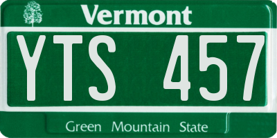 VT license plate YTS457