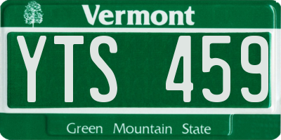 VT license plate YTS459