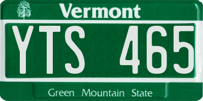 VT license plate YTS465