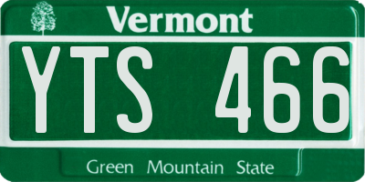 VT license plate YTS466