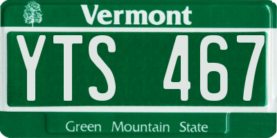 VT license plate YTS467