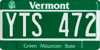 VT license plate YTS472
