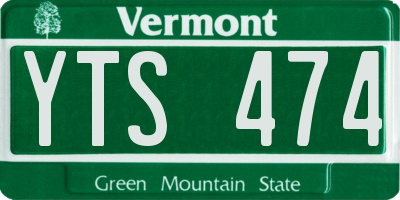 VT license plate YTS474