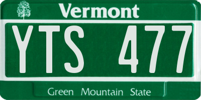 VT license plate YTS477