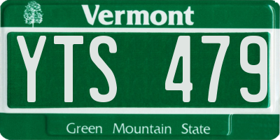 VT license plate YTS479