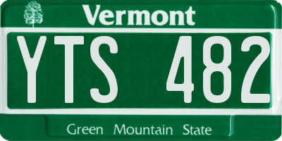 VT license plate YTS482