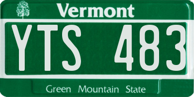 VT license plate YTS483