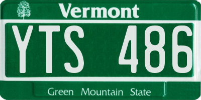 VT license plate YTS486