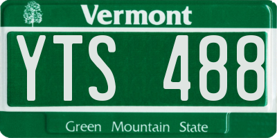 VT license plate YTS488