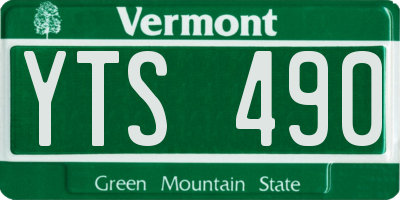 VT license plate YTS490