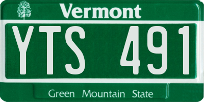VT license plate YTS491