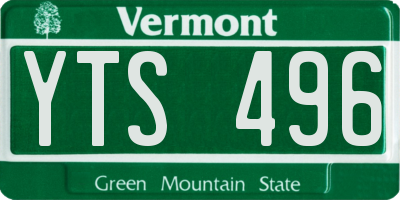 VT license plate YTS496