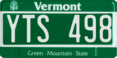 VT license plate YTS498