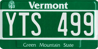 VT license plate YTS499