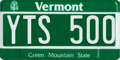 VT license plate YTS500