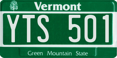 VT license plate YTS501