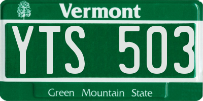 VT license plate YTS503