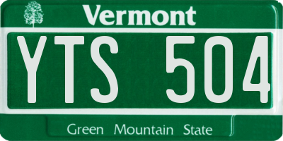 VT license plate YTS504