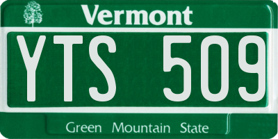 VT license plate YTS509