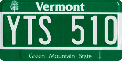 VT license plate YTS510