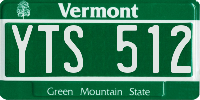 VT license plate YTS512