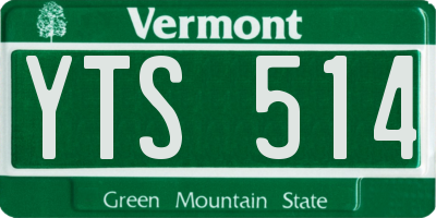 VT license plate YTS514