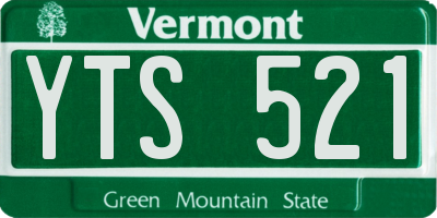 VT license plate YTS521