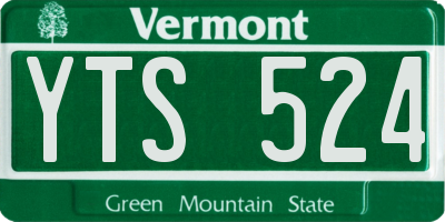 VT license plate YTS524
