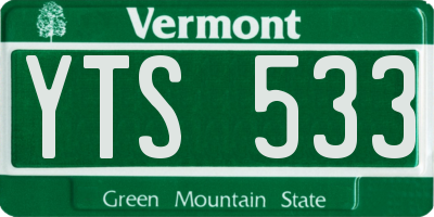 VT license plate YTS533