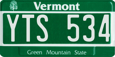 VT license plate YTS534