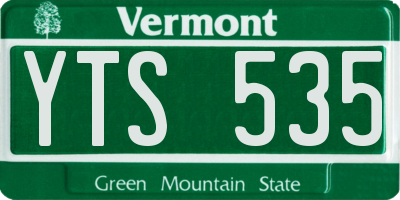 VT license plate YTS535