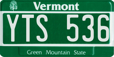 VT license plate YTS536