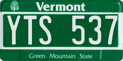 VT license plate YTS537