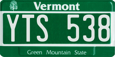 VT license plate YTS538