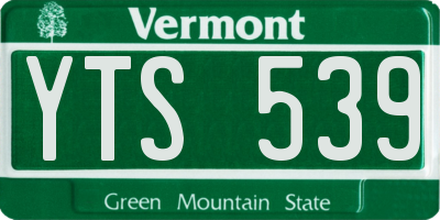 VT license plate YTS539
