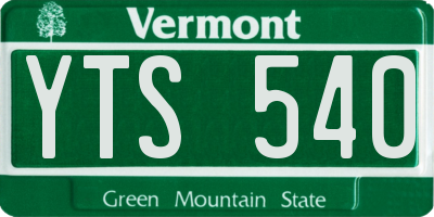 VT license plate YTS540